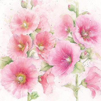 Card Hollyhocks